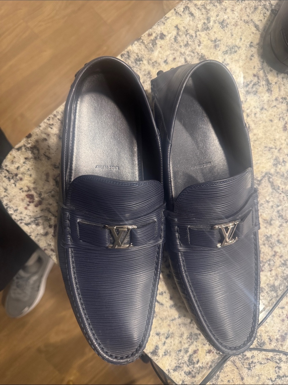 Louis Vuitton Dark Navy Epi Leather Bit Loafers